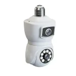 V380 E9 Dual Lens Bulb PTZ IP Camera - White Color