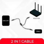 Y Cable 2-in-1 DC Cable to use 2 Devices on WGP/ SKE mini UPS (Black Color)