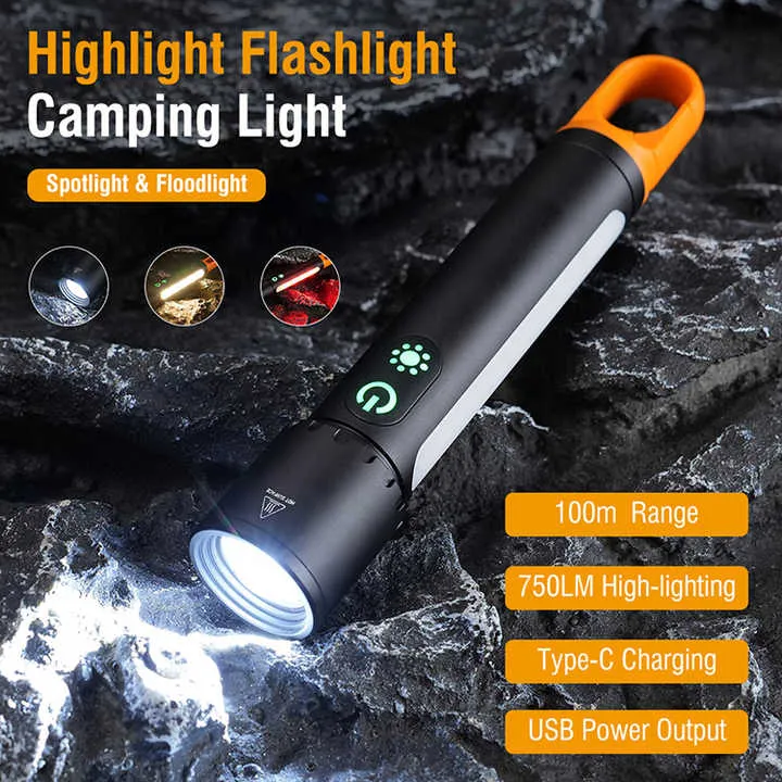 K57 Pro Multifunctional Rechargeable High Power Torch, Flashlight + Large COB Light