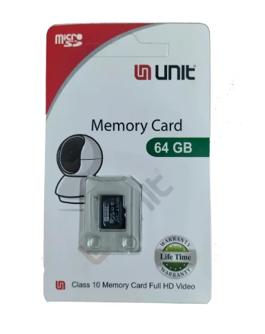 UNIT 64GB Memory Card Class 10 Memory Card Life-Time Replacement Warranty